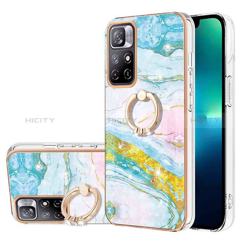 Coque Silicone Motif Fantaisie Souple Couleur Unie Etui Housse avec Support Bague Anneau Y05B pour Xiaomi Redmi Note 11 5G Colorful Plus