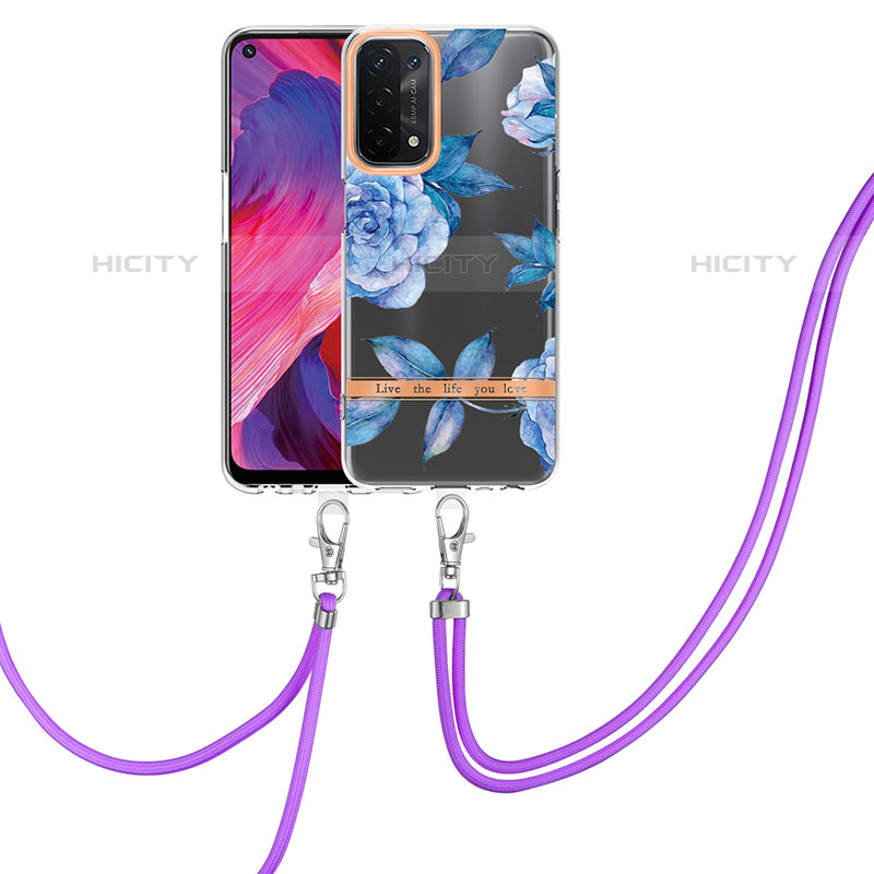 Coque Silicone Motif Fantaisie Souple Couleur Unie Etui Housse avec Support Bague Anneau Y06B pour OnePlus Nord N200 5G Bleu Plus