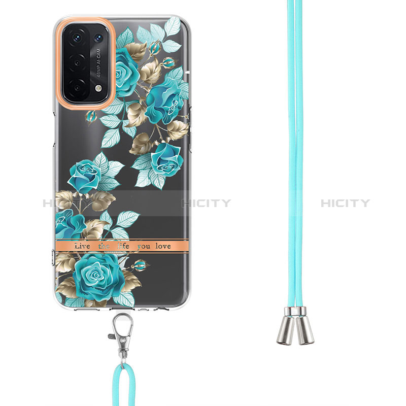 Coque Silicone Motif Fantaisie Souple Couleur Unie Etui Housse avec Support Bague Anneau Y06B pour Oppo A54 5G Plus