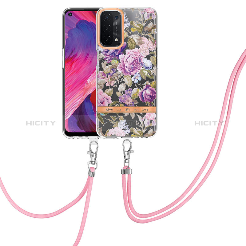 Coque Silicone Motif Fantaisie Souple Couleur Unie Etui Housse avec Support Bague Anneau Y06B pour Oppo A54 5G Plus