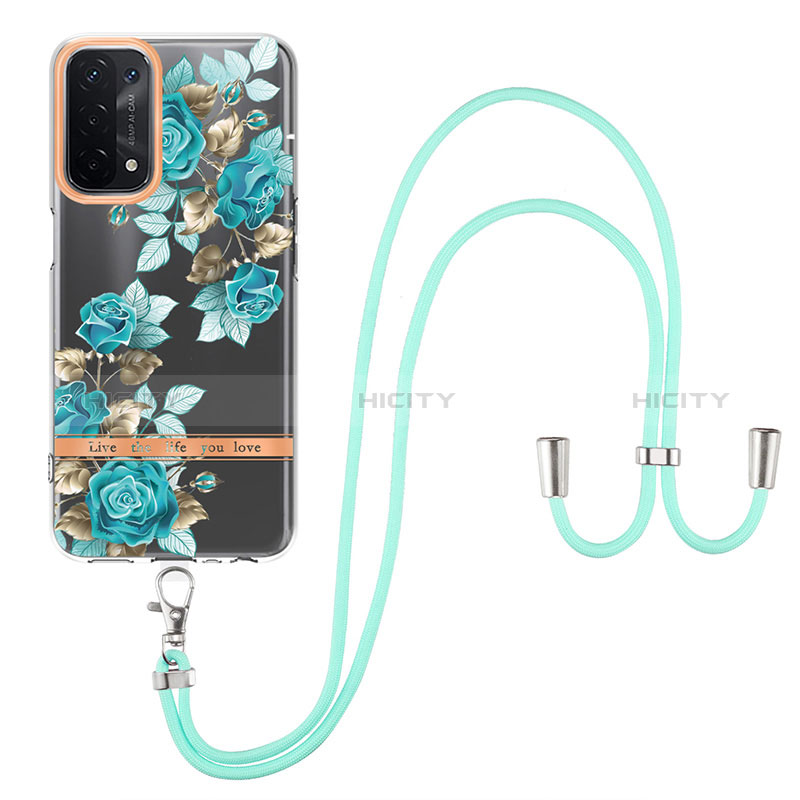 Coque Silicone Motif Fantaisie Souple Couleur Unie Etui Housse avec Support Bague Anneau Y06B pour Oppo A54 5G Plus