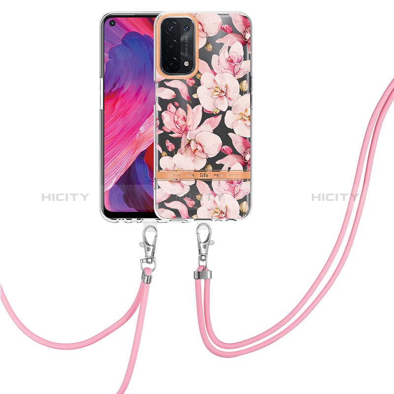 Coque Silicone Motif Fantaisie Souple Couleur Unie Etui Housse avec Support Bague Anneau Y06B pour Oppo A74 5G Rose Plus