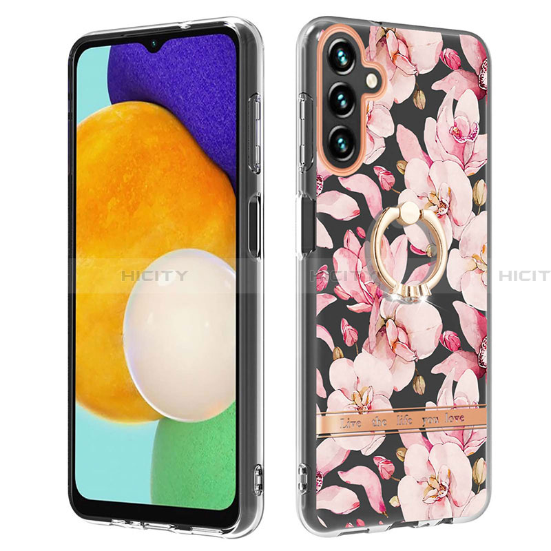 Coque Silicone Motif Fantaisie Souple Couleur Unie Etui Housse avec Support Bague Anneau Y06B pour Samsung Galaxy A13 5G Plus