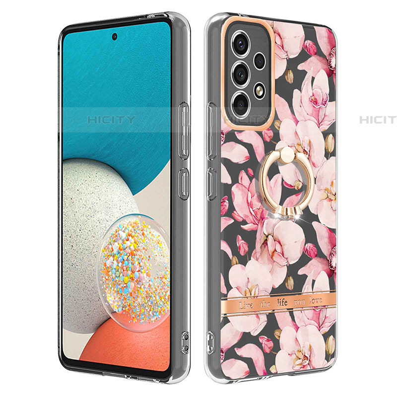 Coque Silicone Motif Fantaisie Souple Couleur Unie Etui Housse avec Support Bague Anneau Y06B pour Samsung Galaxy A53 5G Plus