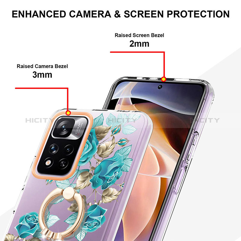 Coque Silicone Motif Fantaisie Souple Couleur Unie Etui Housse avec Support Bague Anneau Y06B pour Xiaomi Mi 11i 5G (2022) Plus