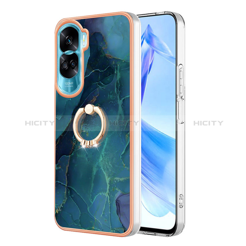 Coque Silicone Motif Fantaisie Souple Couleur Unie Etui Housse avec Support Bague Anneau YB1 pour Huawei Honor 90 Lite 5G Plus