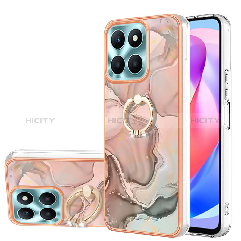 Coque Silicone Motif Fantaisie Souple Couleur Unie Etui Housse avec Support Bague Anneau YB1 pour Huawei Honor X6a Plus