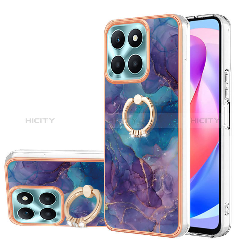 Coque Silicone Motif Fantaisie Souple Couleur Unie Etui Housse avec Support Bague Anneau YB1 pour Huawei Honor X6a Plus