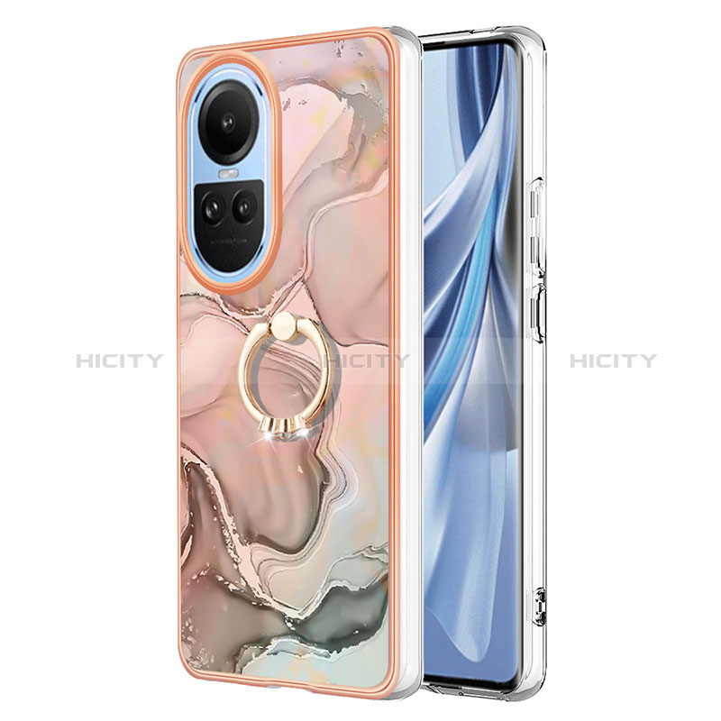 Coque Silicone Motif Fantaisie Souple Couleur Unie Etui Housse avec Support Bague Anneau YB1 pour Oppo Reno10 Pro 5G Mixte Plus