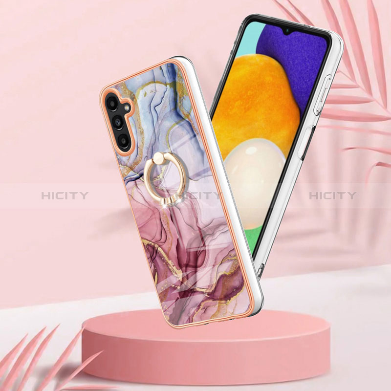 Coque Silicone Motif Fantaisie Souple Couleur Unie Etui Housse avec Support Bague Anneau YB1 pour Samsung Galaxy A34 5G Plus