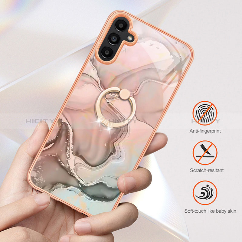 Coque Silicone Motif Fantaisie Souple Couleur Unie Etui Housse avec Support Bague Anneau YB1 pour Samsung Galaxy A54 5G Plus