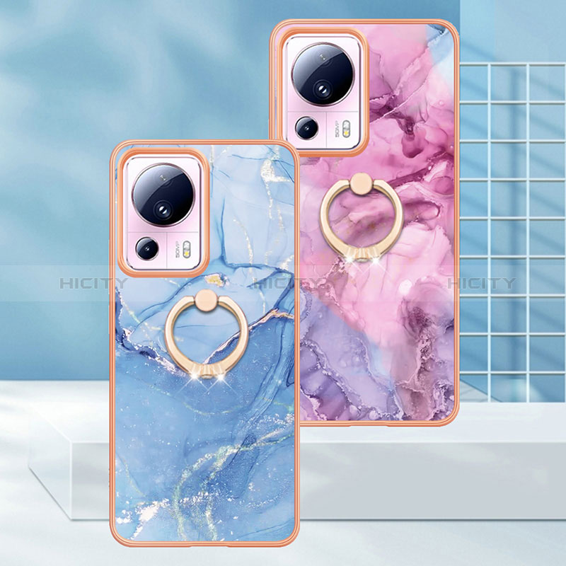 Coque Silicone Motif Fantaisie Souple Couleur Unie Etui Housse avec Support Bague Anneau YB1 pour Xiaomi Civi 2 5G Plus