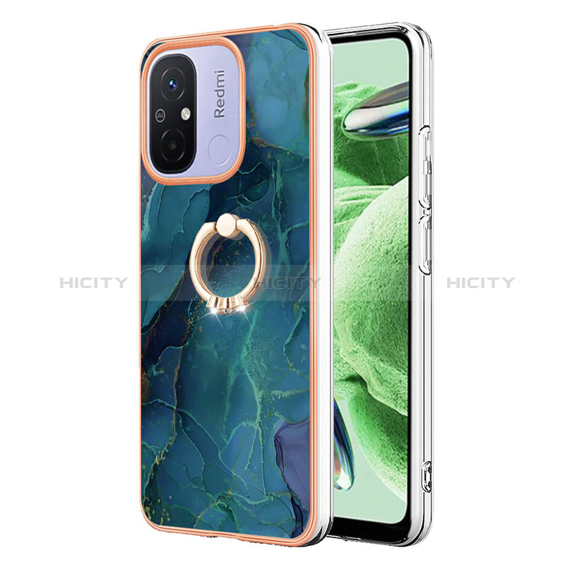 Coque Silicone Motif Fantaisie Souple Couleur Unie Etui Housse avec Support Bague Anneau YB1 pour Xiaomi Poco C55 Plus