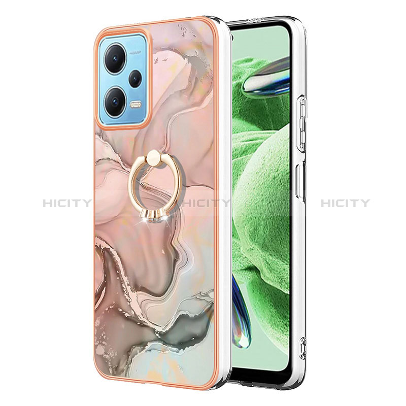 Coque Silicone Motif Fantaisie Souple Couleur Unie Etui Housse avec Support Bague Anneau YB1 pour Xiaomi Poco X5 5G Plus