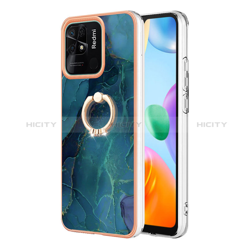 Coque Silicone Motif Fantaisie Souple Couleur Unie Etui Housse avec Support Bague Anneau YB1 pour Xiaomi Redmi 10 Power Plus