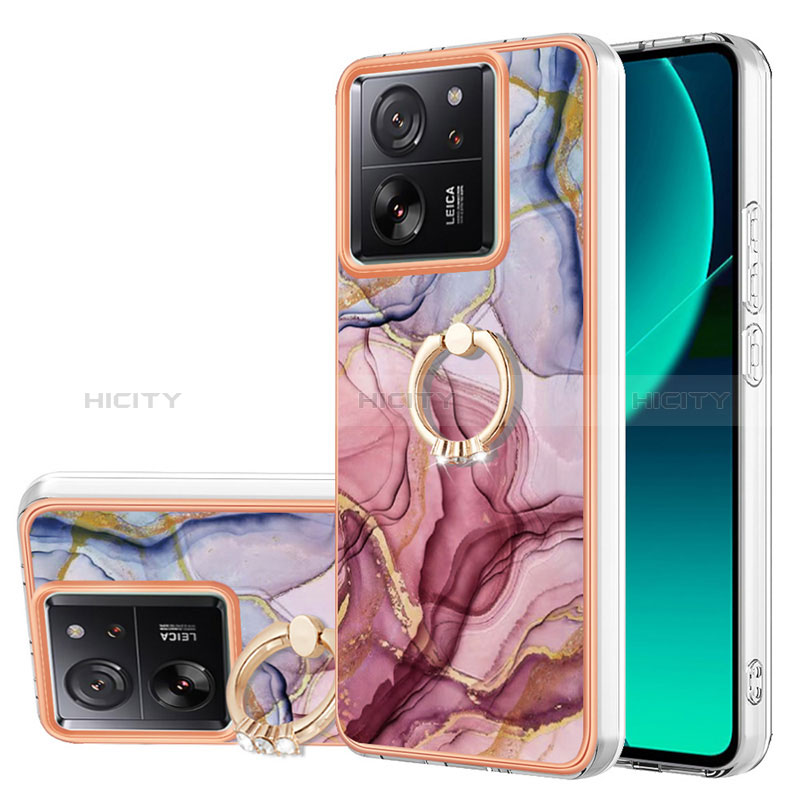 Coque Silicone Motif Fantaisie Souple Couleur Unie Etui Housse avec Support Bague Anneau YB1 pour Xiaomi Redmi K60 Ultra 5G Plus