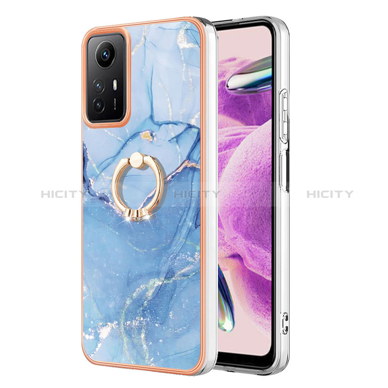 Coque Silicone Motif Fantaisie Souple Couleur Unie Etui Housse avec Support Bague Anneau YB1 pour Xiaomi Redmi Note 12S Plus