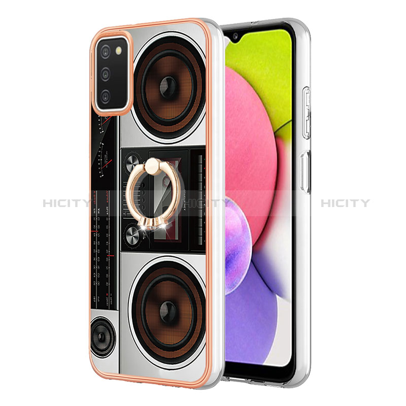 Coque Silicone Motif Fantaisie Souple Couleur Unie Etui Housse avec Support Bague Anneau YB2 pour Samsung Galaxy A02s Colorful Plus