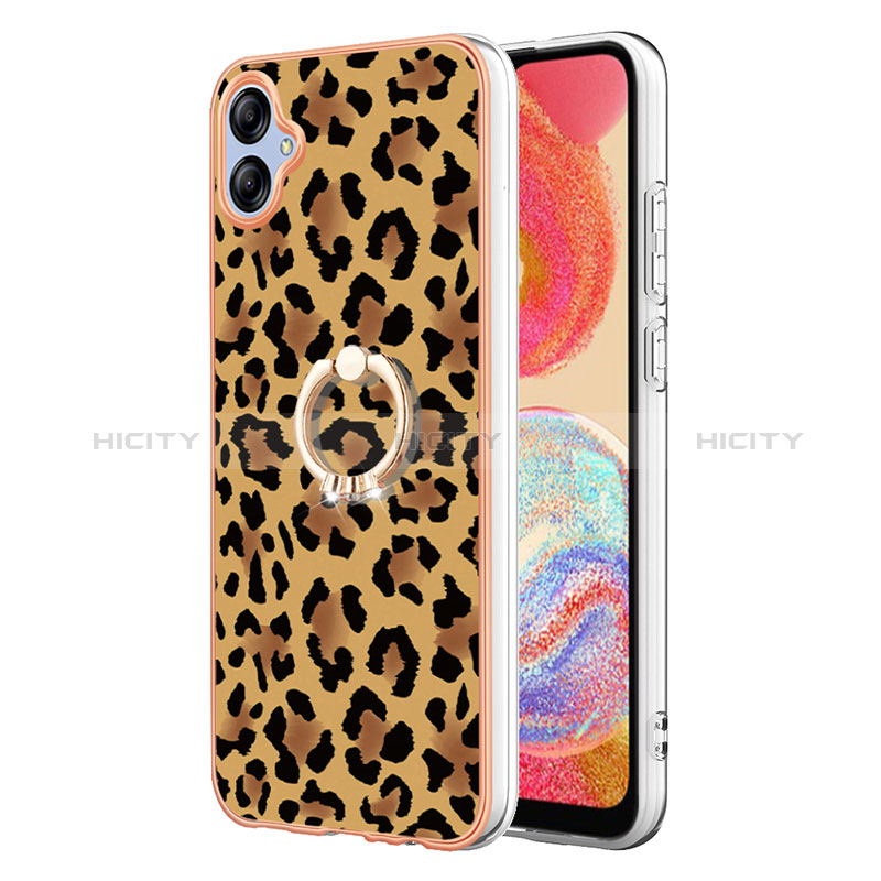 Coque Silicone Motif Fantaisie Souple Couleur Unie Etui Housse avec Support Bague Anneau YB2 pour Samsung Galaxy A04 4G Plus