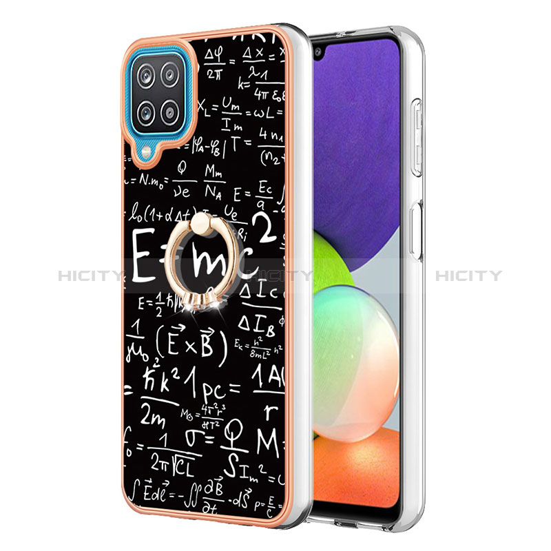 Coque Silicone Motif Fantaisie Souple Couleur Unie Etui Housse avec Support Bague Anneau YB2 pour Samsung Galaxy A12 5G Mixte Plus