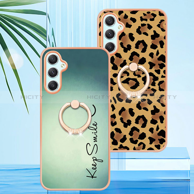 Coque Silicone Motif Fantaisie Souple Couleur Unie Etui Housse avec Support Bague Anneau YB2 pour Samsung Galaxy A25 5G Plus