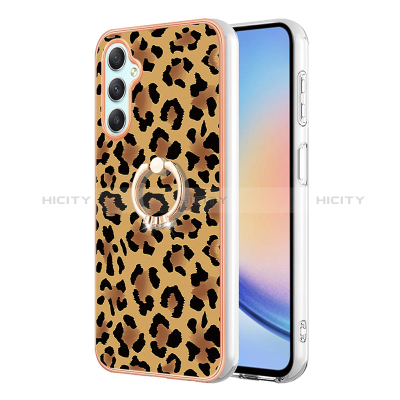 Coque Silicone Motif Fantaisie Souple Couleur Unie Etui Housse avec Support Bague Anneau YB2 pour Samsung Galaxy A25 5G Plus