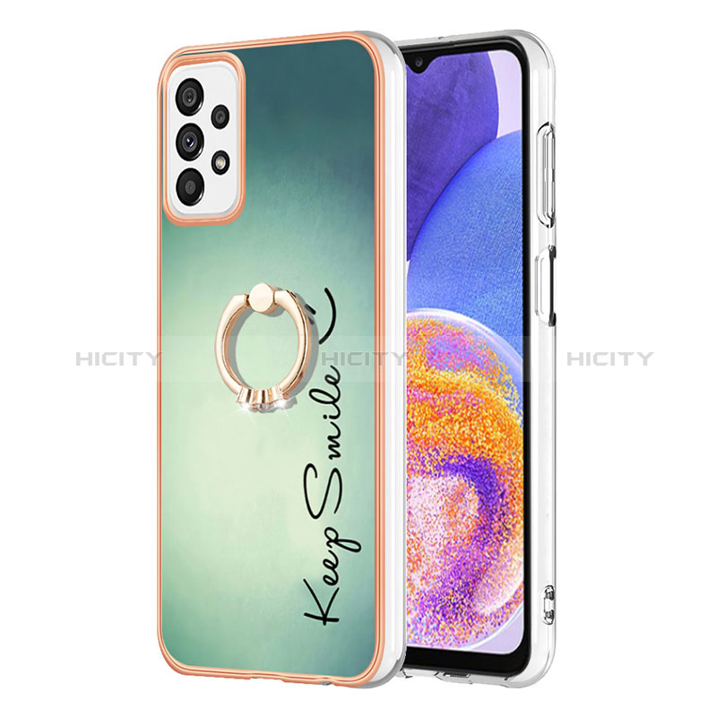 Coque Silicone Motif Fantaisie Souple Couleur Unie Etui Housse avec Support Bague Anneau YB2 pour Samsung Galaxy A72 5G Plus