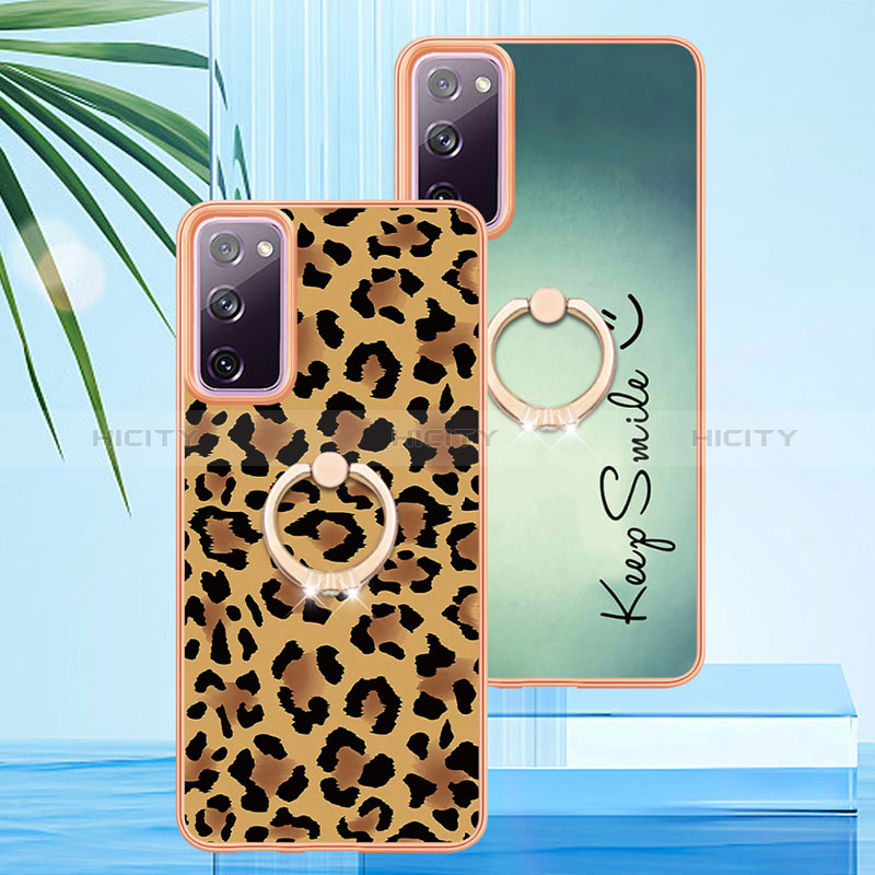 Coque Silicone Motif Fantaisie Souple Couleur Unie Etui Housse avec Support Bague Anneau YB2 pour Samsung Galaxy S20 FE (2022) 5G Plus