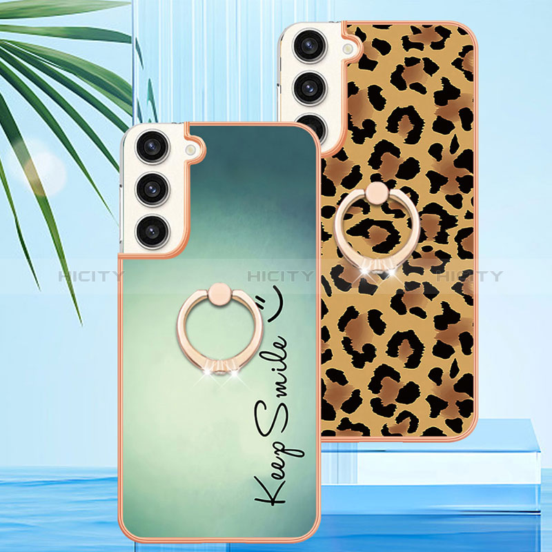 Coque Silicone Motif Fantaisie Souple Couleur Unie Etui Housse avec Support Bague Anneau YB2 pour Samsung Galaxy S24 Plus 5G Plus