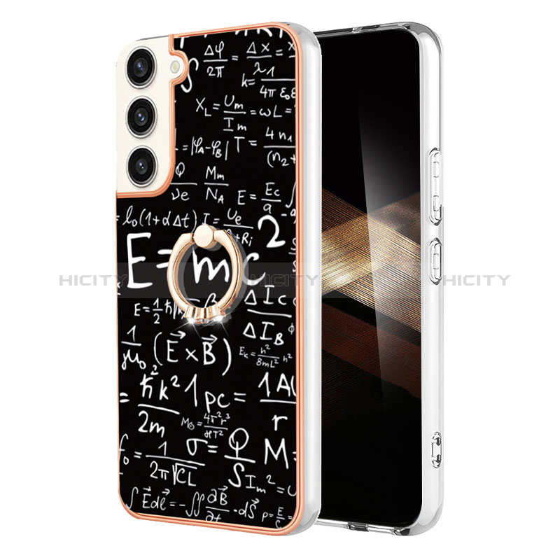 Coque Silicone Motif Fantaisie Souple Couleur Unie Etui Housse avec Support Bague Anneau YB2 pour Samsung Galaxy S24 Plus 5G Plus