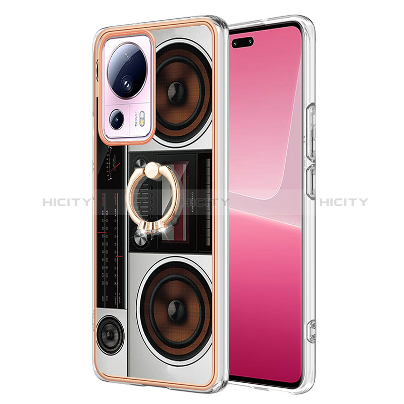 Coque Silicone Motif Fantaisie Souple Couleur Unie Etui Housse avec Support Bague Anneau YB2 pour Xiaomi Civi 2 5G Colorful Plus