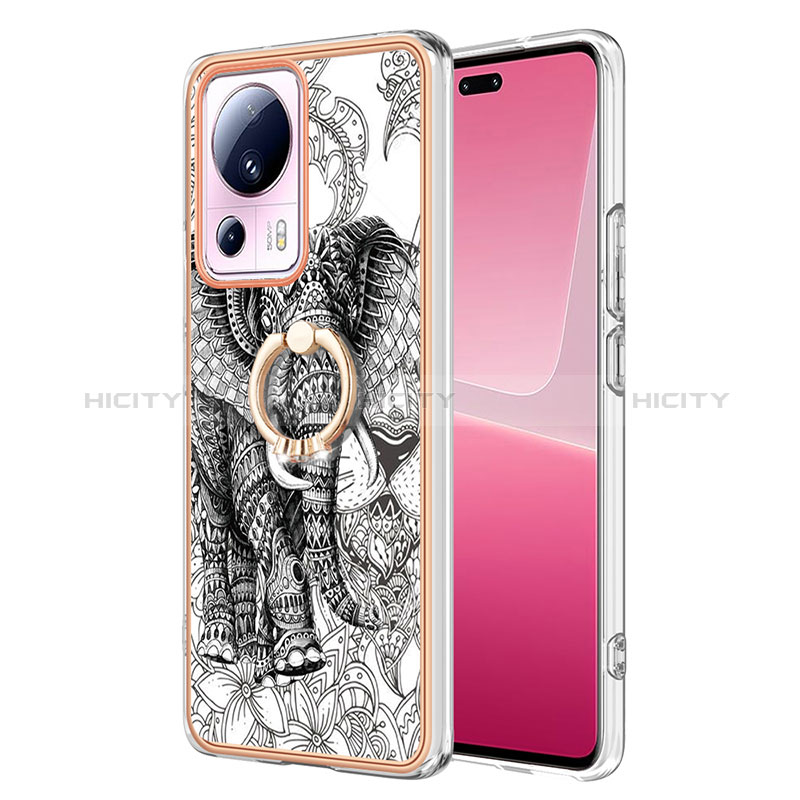 Coque Silicone Motif Fantaisie Souple Couleur Unie Etui Housse avec Support Bague Anneau YB2 pour Xiaomi Mi 12 Lite NE 5G Plus