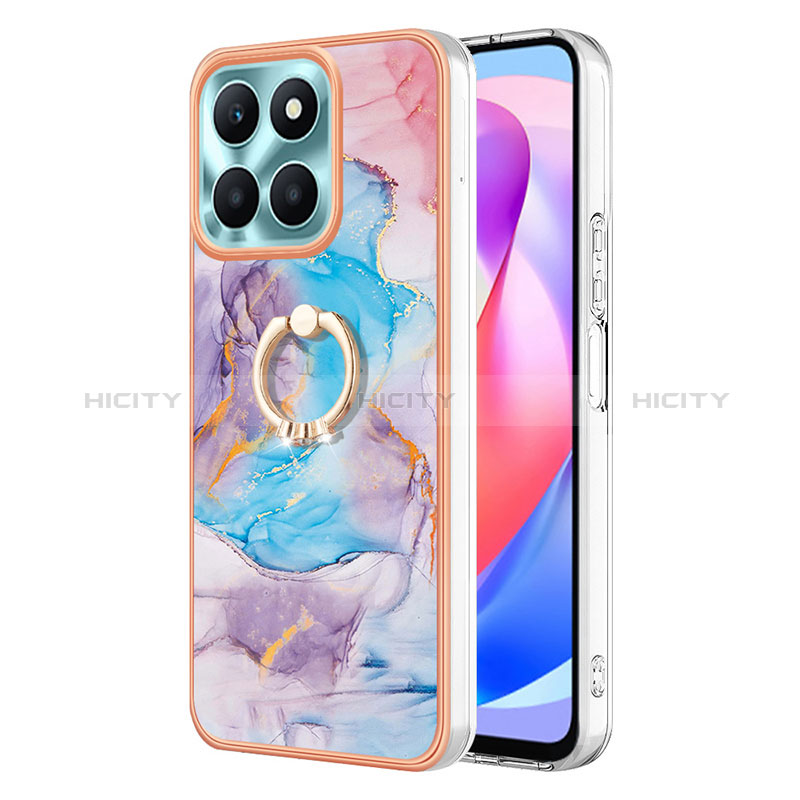 Coque Silicone Motif Fantaisie Souple Couleur Unie Etui Housse avec Support Bague Anneau YB3 pour Huawei Honor X6a Plus