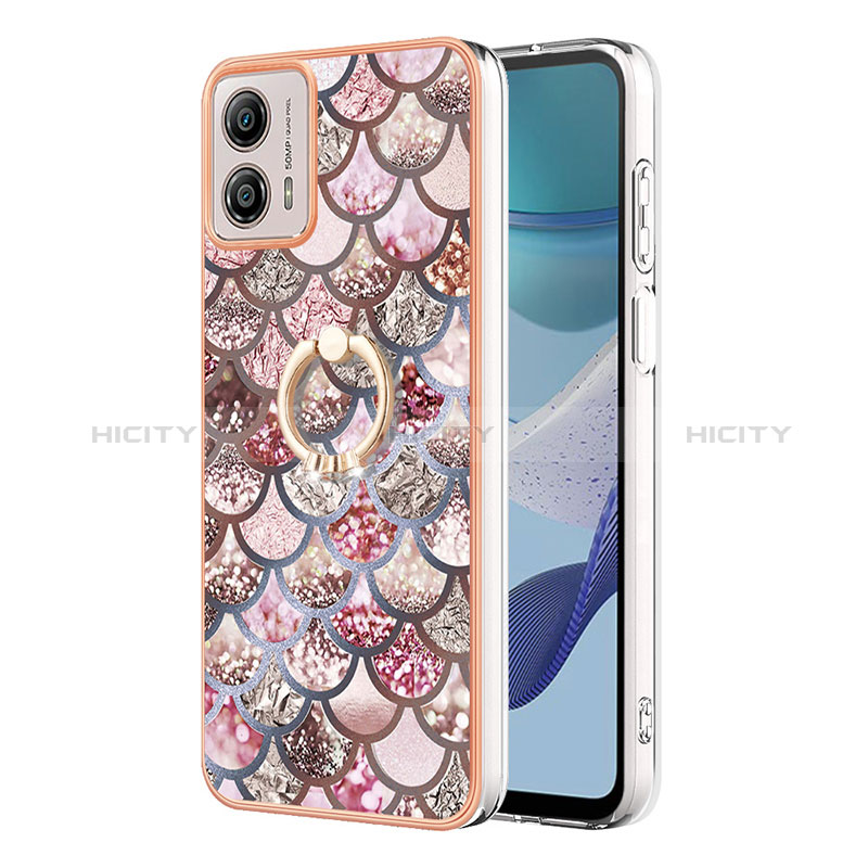 Coque Silicone Motif Fantaisie Souple Couleur Unie Etui Housse avec Support Bague Anneau YB3 pour Motorola Moto G53y 5G Plus