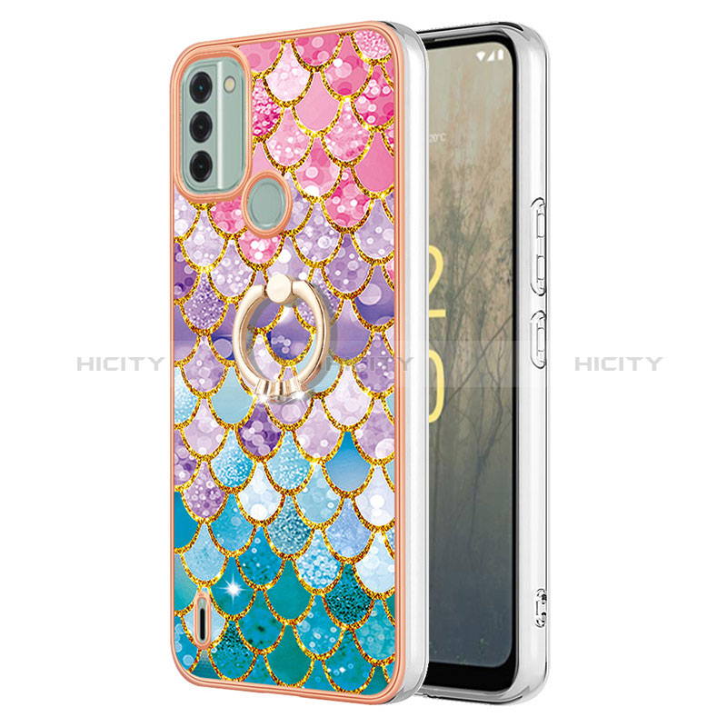 Coque Silicone Motif Fantaisie Souple Couleur Unie Etui Housse avec Support Bague Anneau YB3 pour Nokia C31 Colorful Plus