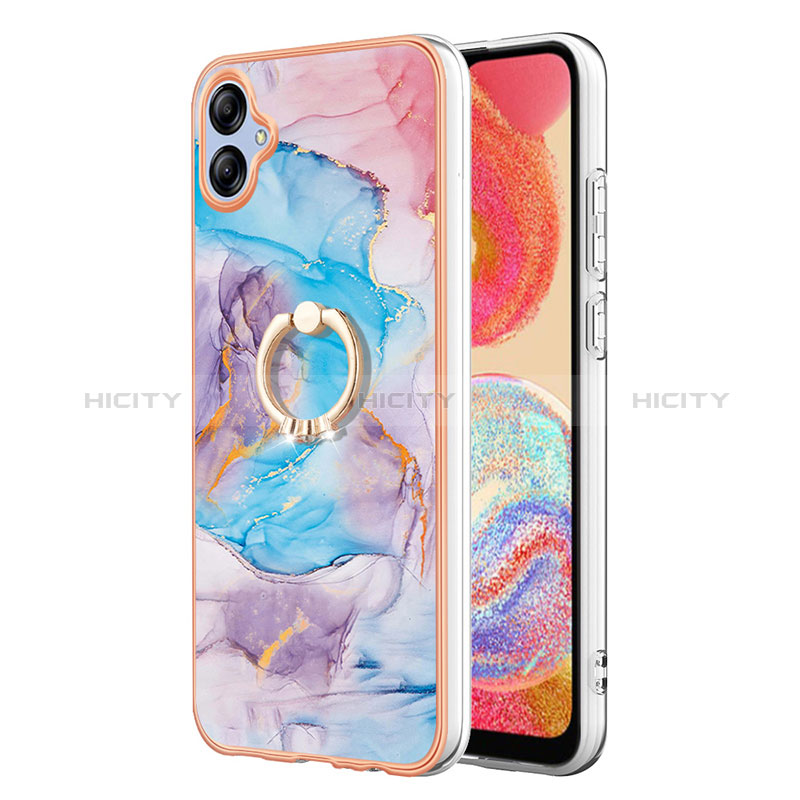 Coque Silicone Motif Fantaisie Souple Couleur Unie Etui Housse avec Support Bague Anneau YB3 pour Samsung Galaxy A04 4G Plus