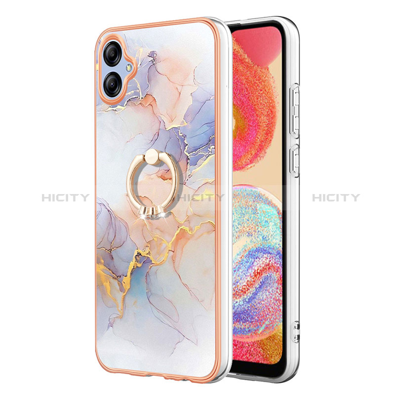 Coque Silicone Motif Fantaisie Souple Couleur Unie Etui Housse avec Support Bague Anneau YB3 pour Samsung Galaxy A04 4G Plus