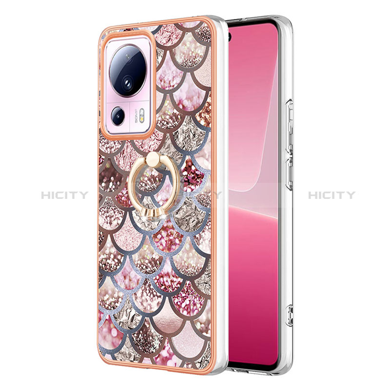 Coque Silicone Motif Fantaisie Souple Couleur Unie Etui Housse avec Support Bague Anneau YB3 pour Xiaomi Civi 2 5G Plus