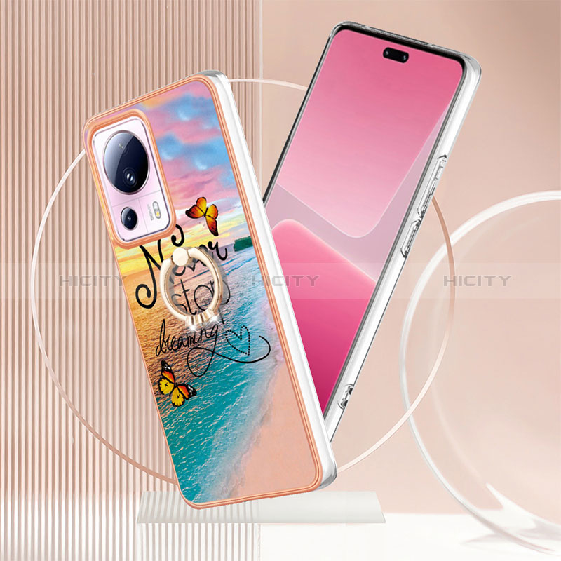 Coque Silicone Motif Fantaisie Souple Couleur Unie Etui Housse avec Support Bague Anneau YB3 pour Xiaomi Civi 2 5G Plus