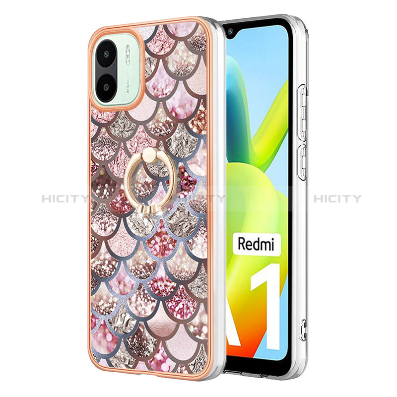 Coque Silicone Motif Fantaisie Souple Couleur Unie Etui Housse avec Support Bague Anneau YB3 pour Xiaomi Poco C50 Plus