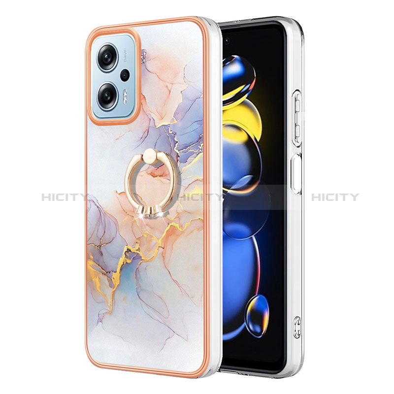 Coque Silicone Motif Fantaisie Souple Couleur Unie Etui Housse avec Support Bague Anneau YB3 pour Xiaomi Redmi K50i 5G Plus