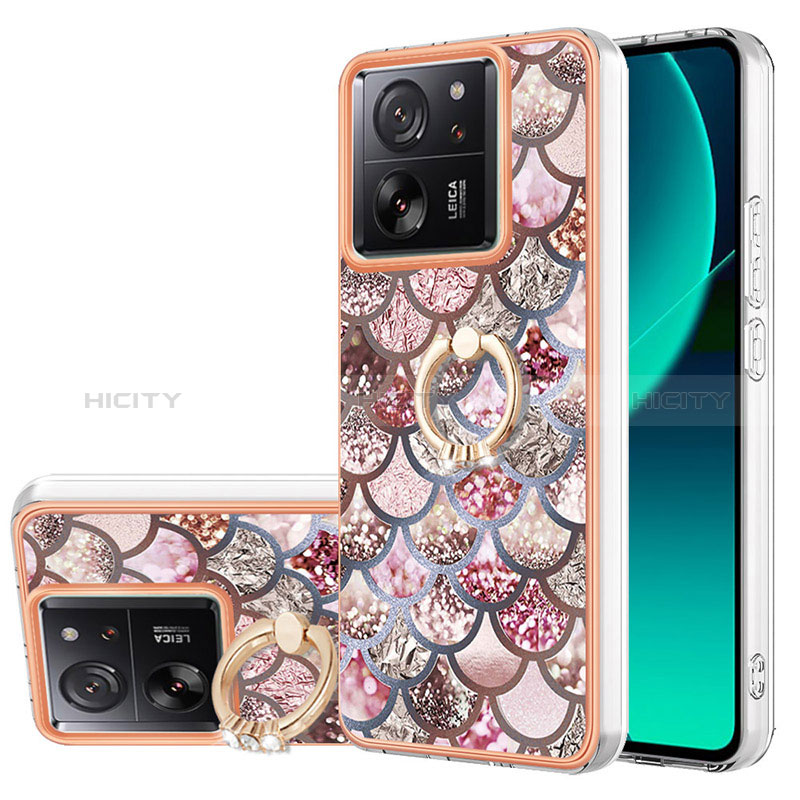 Coque Silicone Motif Fantaisie Souple Couleur Unie Etui Housse avec Support Bague Anneau YB3 pour Xiaomi Redmi K60 Ultra 5G Plus