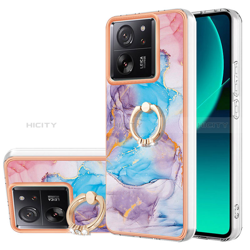 Coque Silicone Motif Fantaisie Souple Couleur Unie Etui Housse avec Support Bague Anneau YB3 pour Xiaomi Redmi K60 Ultra 5G Plus