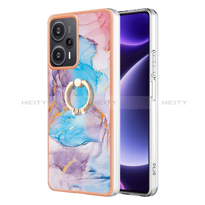 Coque Silicone Motif Fantaisie Souple Couleur Unie Etui Housse avec Support Bague Anneau YB3 pour Xiaomi Redmi Note 12 Turbo 5G Plus