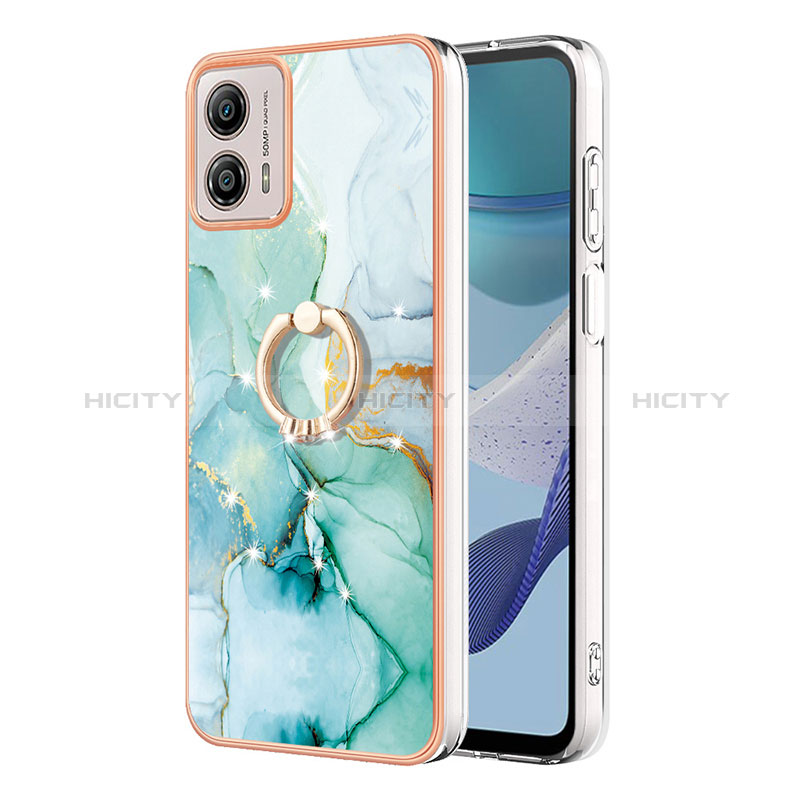 Coque Silicone Motif Fantaisie Souple Couleur Unie Etui Housse avec Support Bague Anneau YB5 pour Motorola Moto G53j 5G Plus