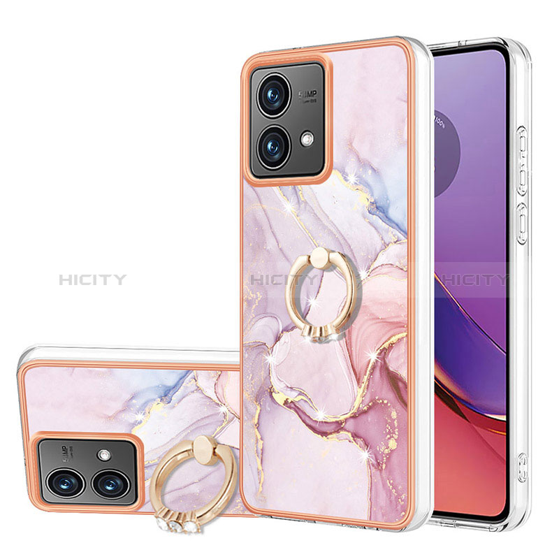 Coque Silicone Motif Fantaisie Souple Couleur Unie Etui Housse avec Support Bague Anneau YB5 pour Motorola Moto G84 5G Plus