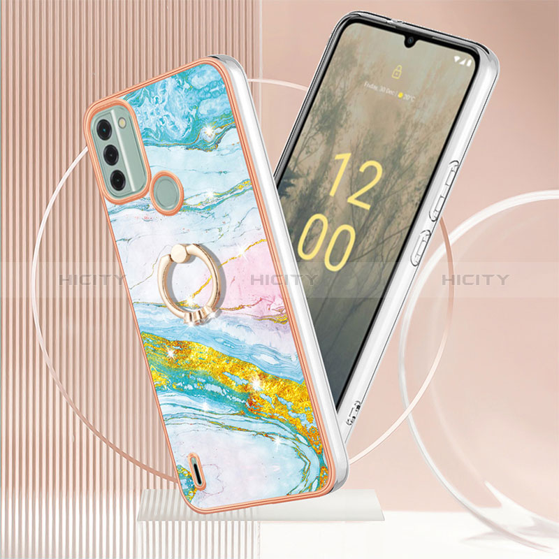 Coque Silicone Motif Fantaisie Souple Couleur Unie Etui Housse avec Support Bague Anneau YB5 pour Nokia C31 Plus