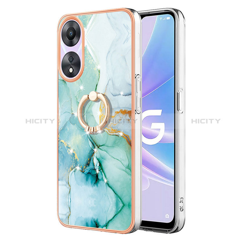 Coque Silicone Motif Fantaisie Souple Couleur Unie Etui Housse avec Support Bague Anneau YB5 pour Oppo A58 5G Plus