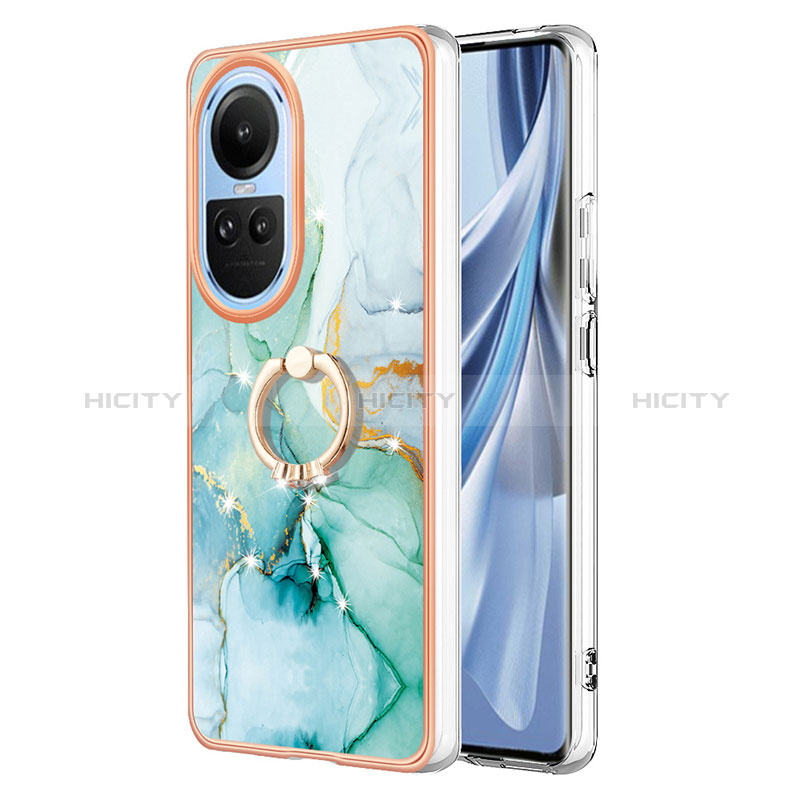 Coque Silicone Motif Fantaisie Souple Couleur Unie Etui Housse avec Support Bague Anneau YB5 pour Oppo Reno10 Pro 5G Plus