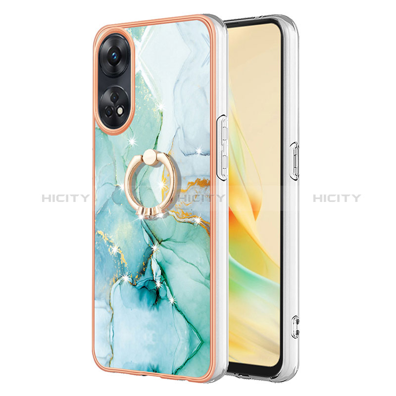 Coque Silicone Motif Fantaisie Souple Couleur Unie Etui Housse avec Support Bague Anneau YB5 pour Oppo Reno8 T 4G Plus